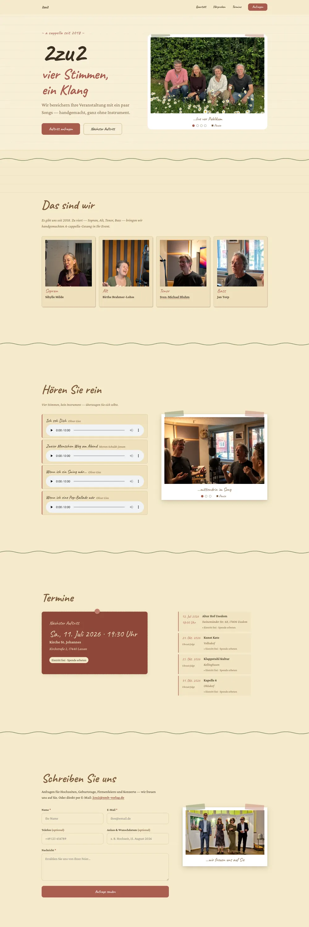 2zu2 a cappella – Web von Create2Flow Hamburg