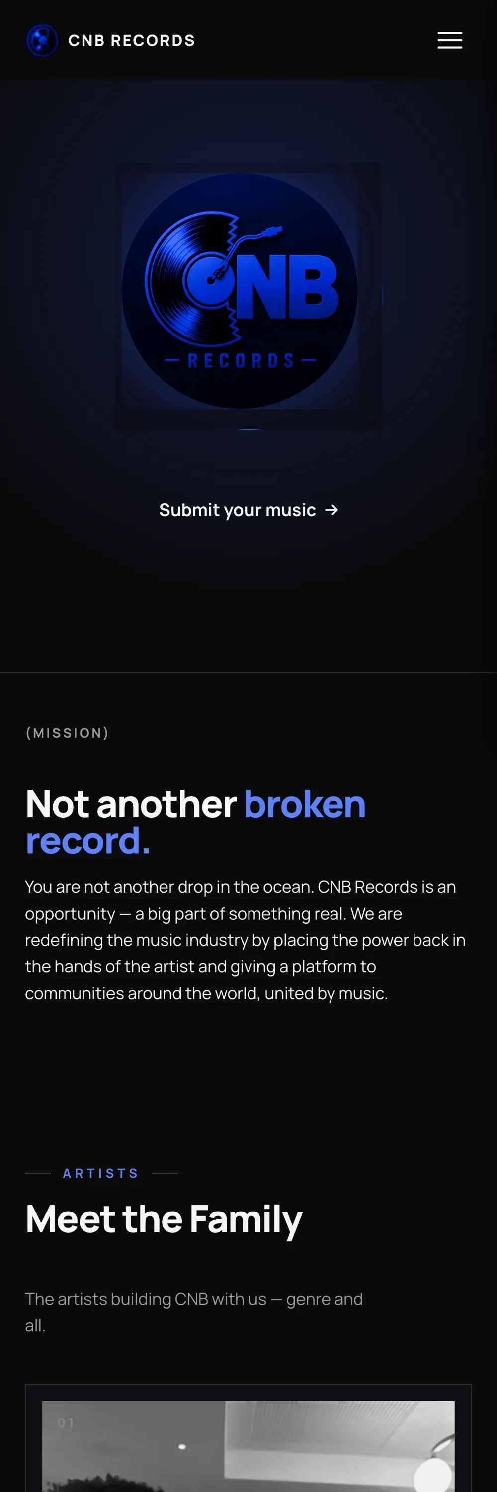 CNB Records – Web & Branding von Create2Flow Hamburg